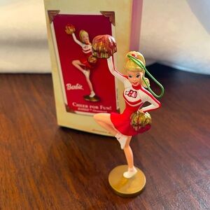 Hallmark Barbie cheerleader ornament with original box